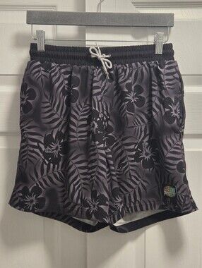 Slunks Black Floral Shorts - Size Medium, Beach Volleyball, Floral, Hybrid